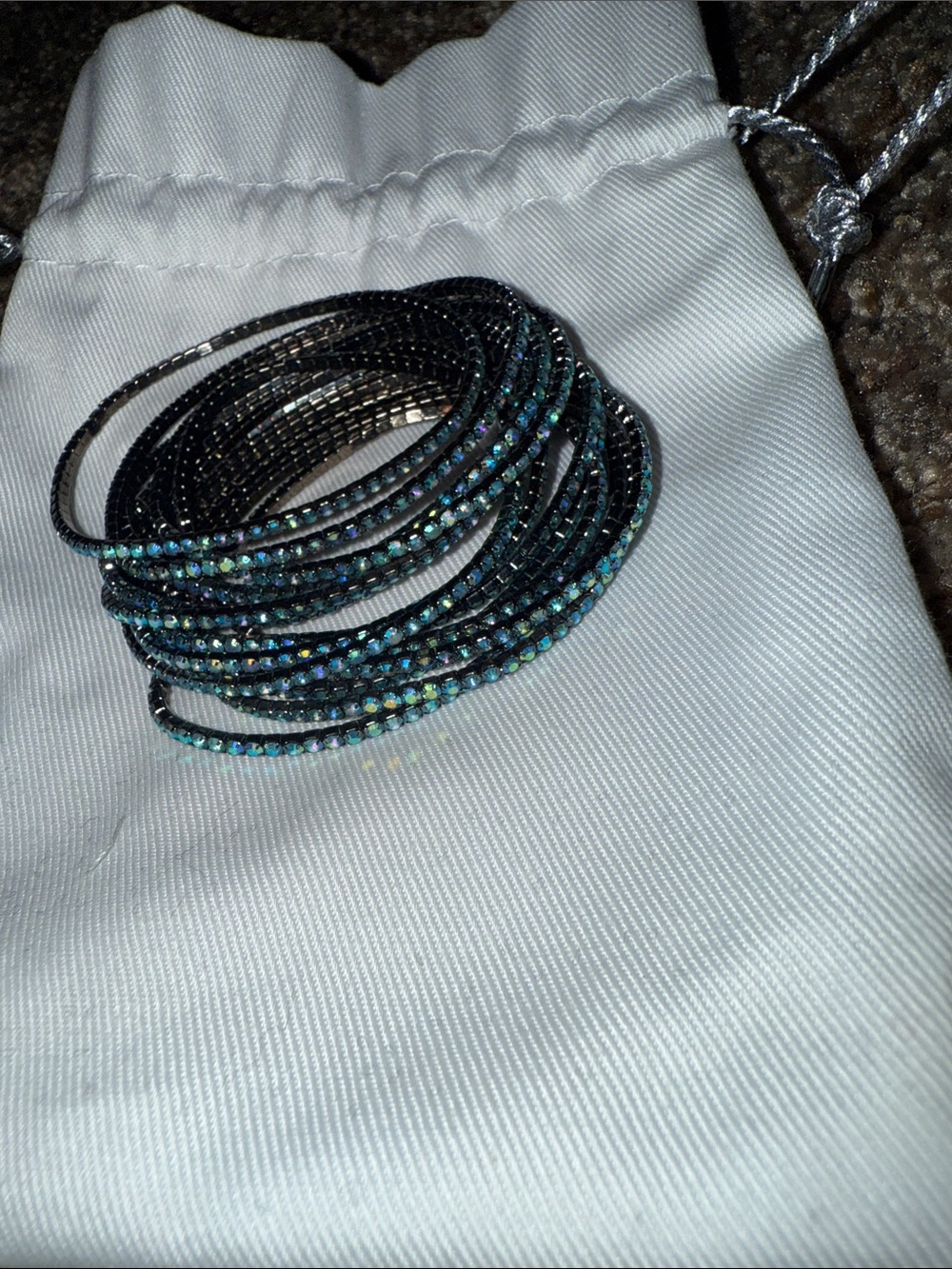 Multi-Strand Teal Crystal Wrap Bracelet - Women Jewelry